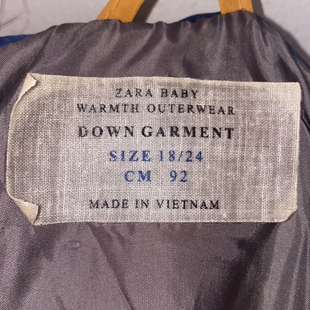 ZARA Baby  Down Coat Size 18-24 Months